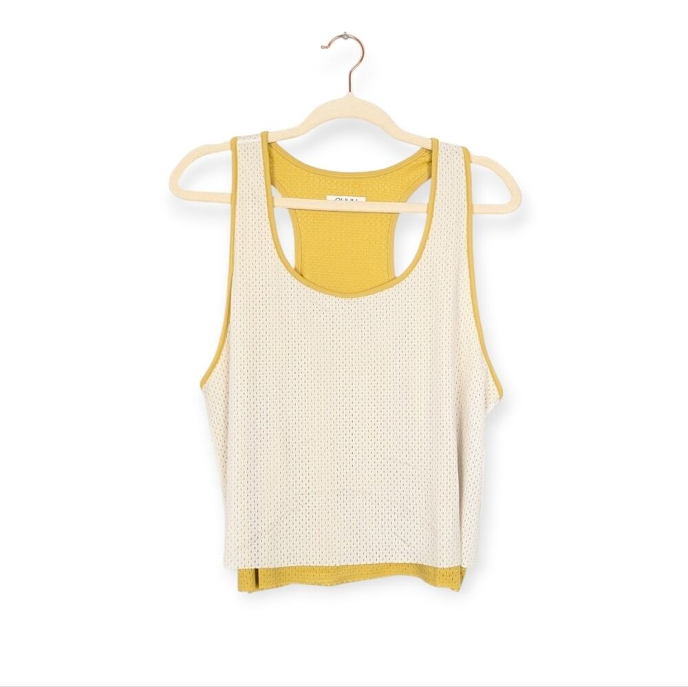 NWT NUYU UCF Knights Women's White Gold Mesh Double Layer Tank Size L